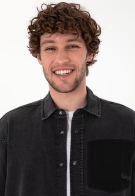 Erkek Siyah Jean Gömlek - 50304346003