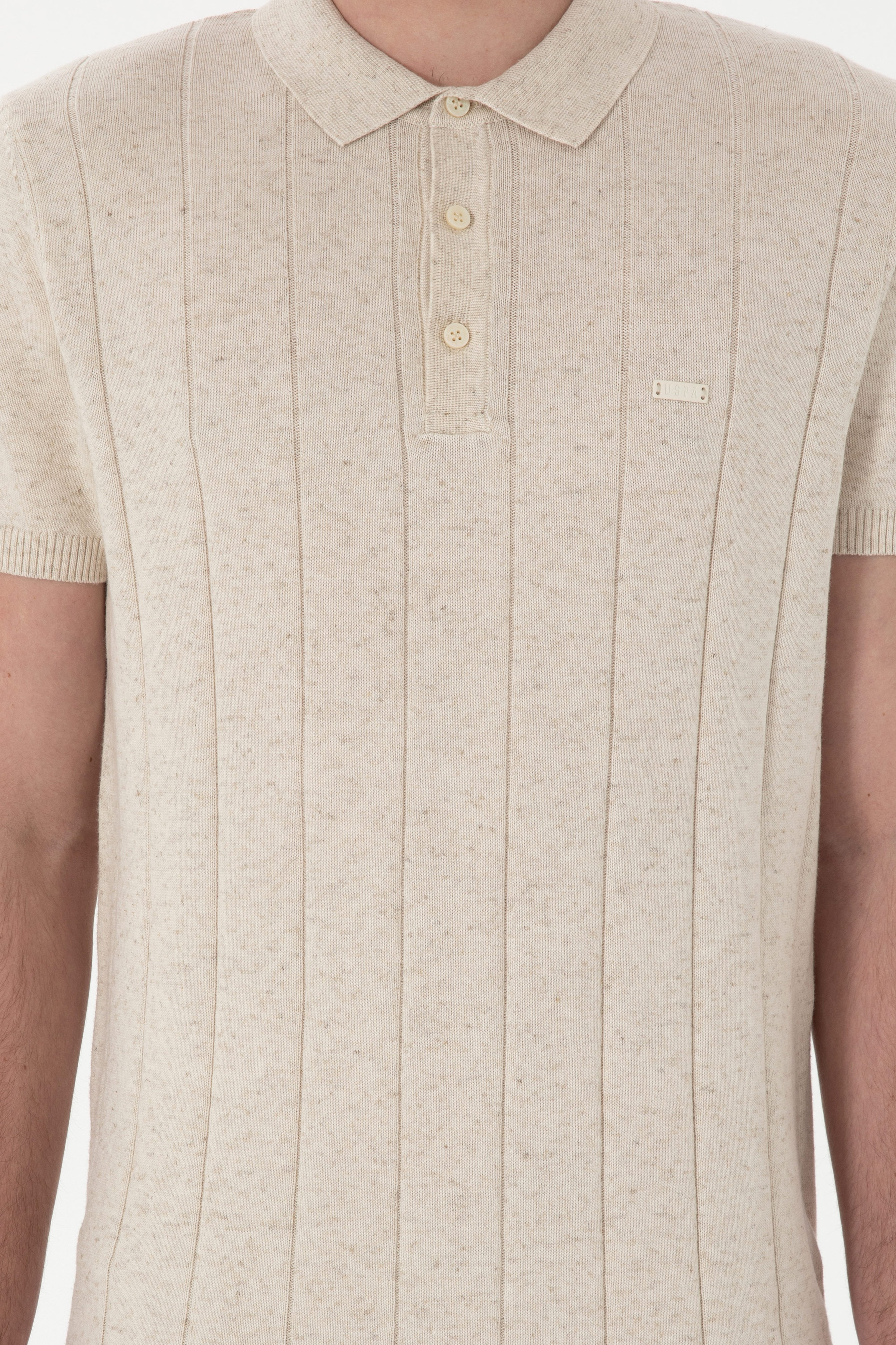 Erkek Slim Fit Polo Yaka Krem Triko Tişört - Image 6