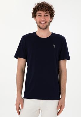 Erkek Regular Fit Bisiklet Yaka Lacivert Basic Tişört - 50298035036