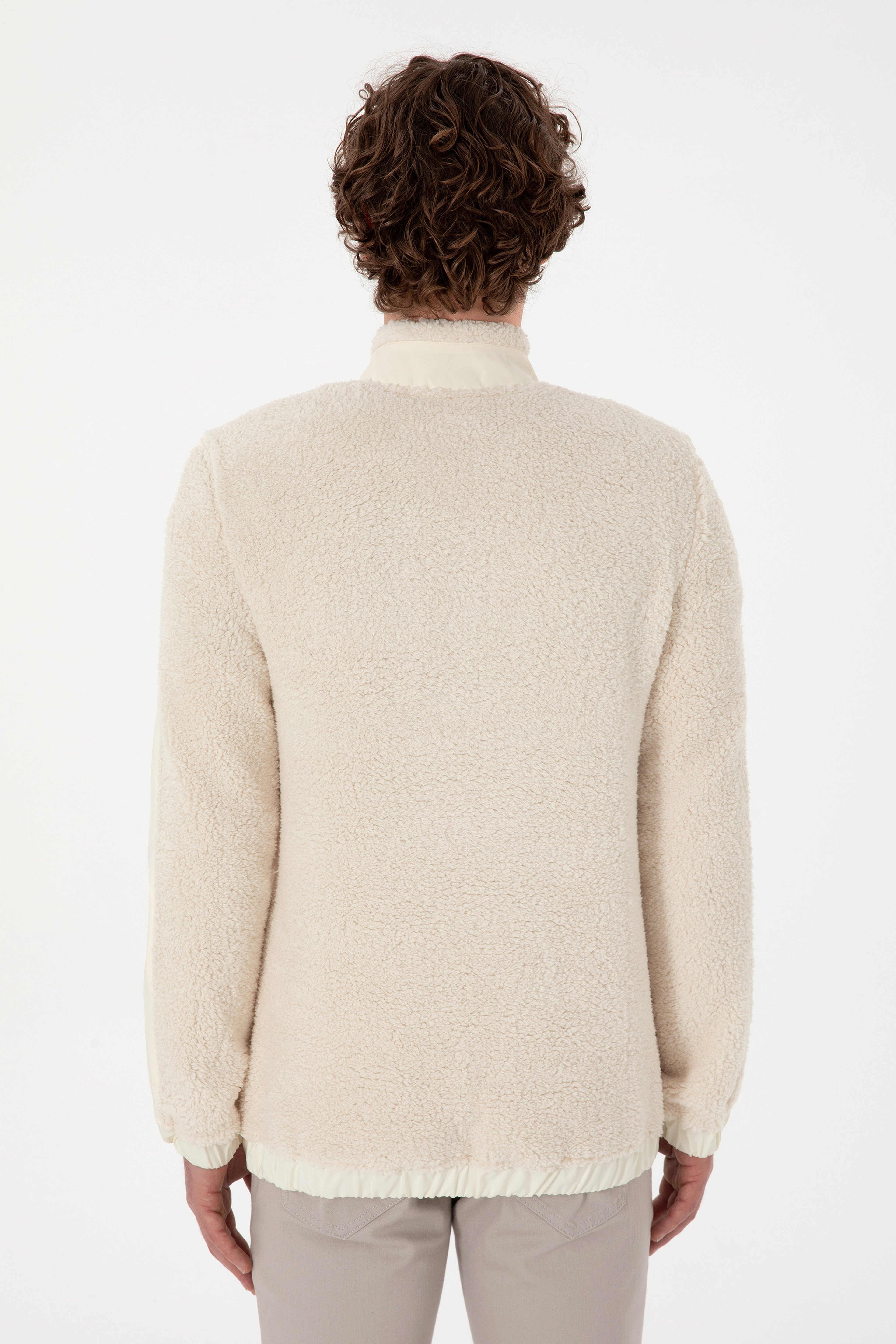 Erkek Krem Sweatshirt - Image 5