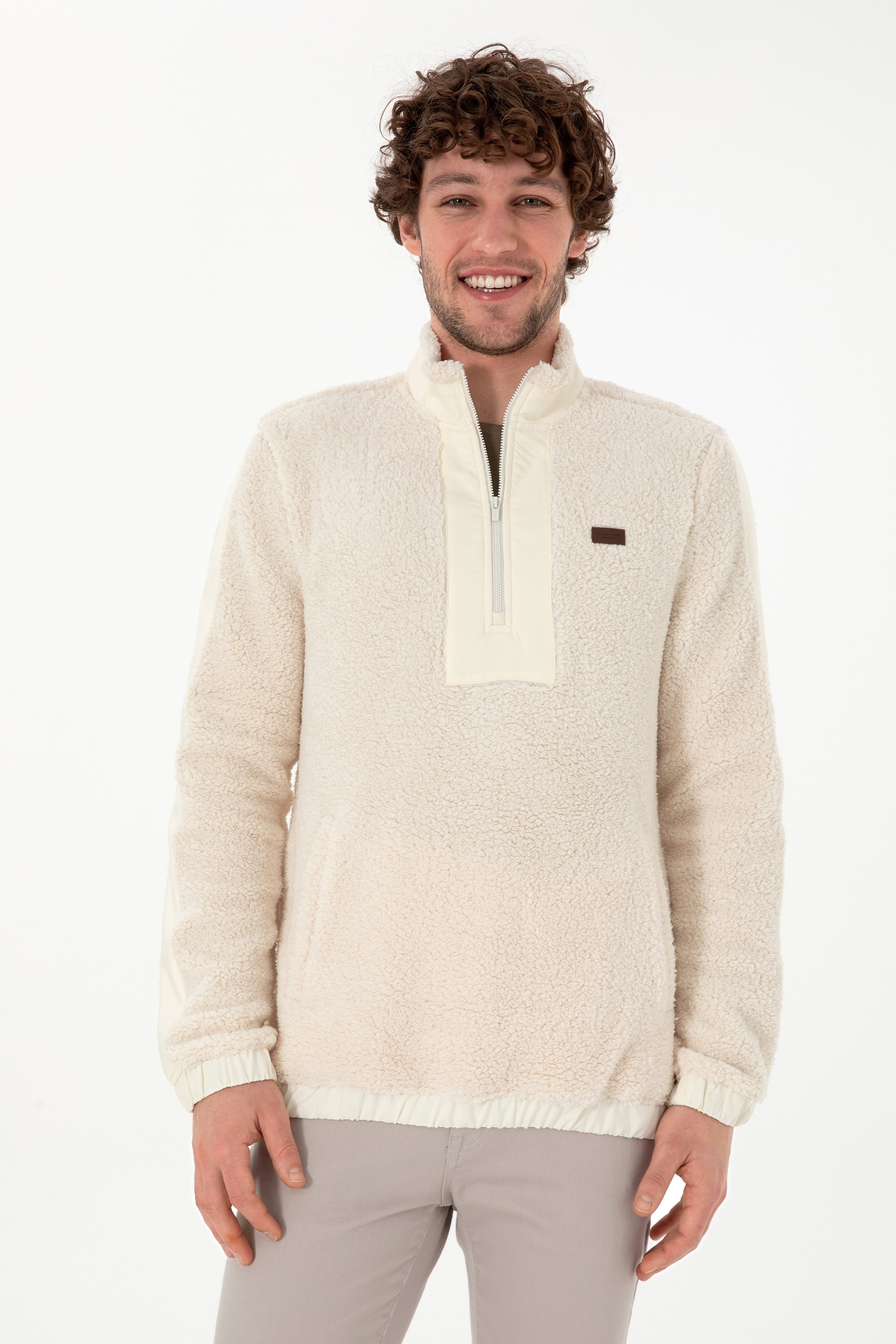 Erkek Krem Sweatshirt - Image 1