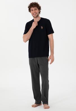 Erkek Bisiklet Patlı Yaka Lacivert Pijama Takımı - 50309769005