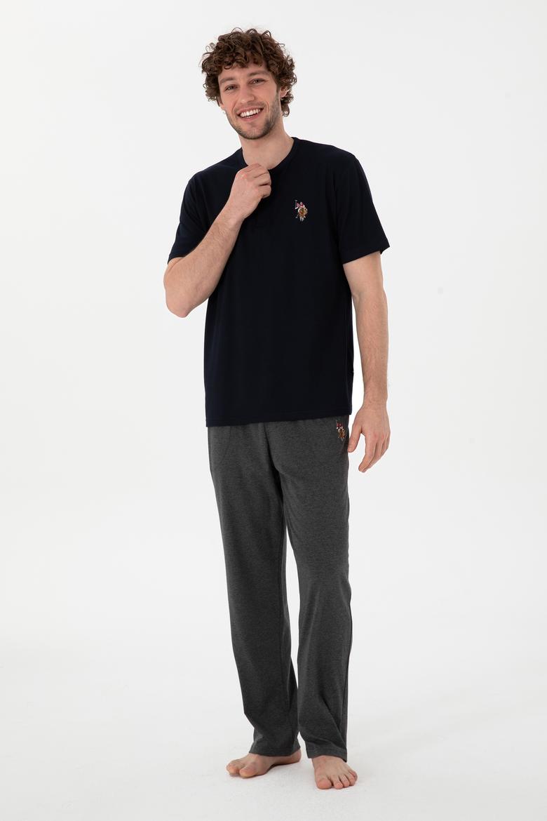 Erkek Bisiklet Patlı Yaka Lacivert Pijama Takımı - 50309769005