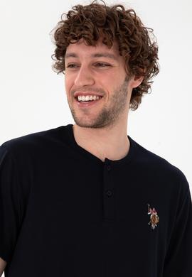 Erkek Bisiklet Patlı Yaka Lacivert Pijama Takımı - 50309769005