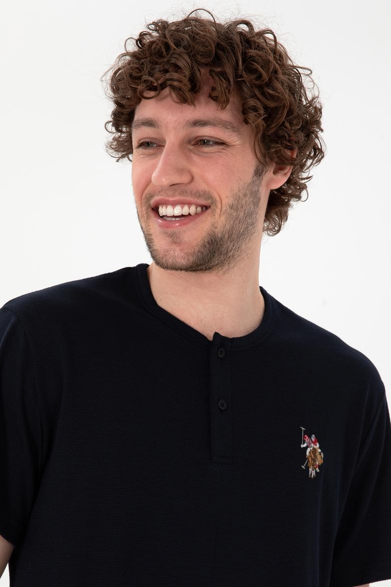 Erkek Bisiklet Patlı Yaka Lacivert Pijama Takımı - 50309769005