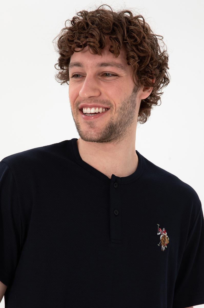 Erkek Bisiklet Patlı Yaka Lacivert Pijama Takımı