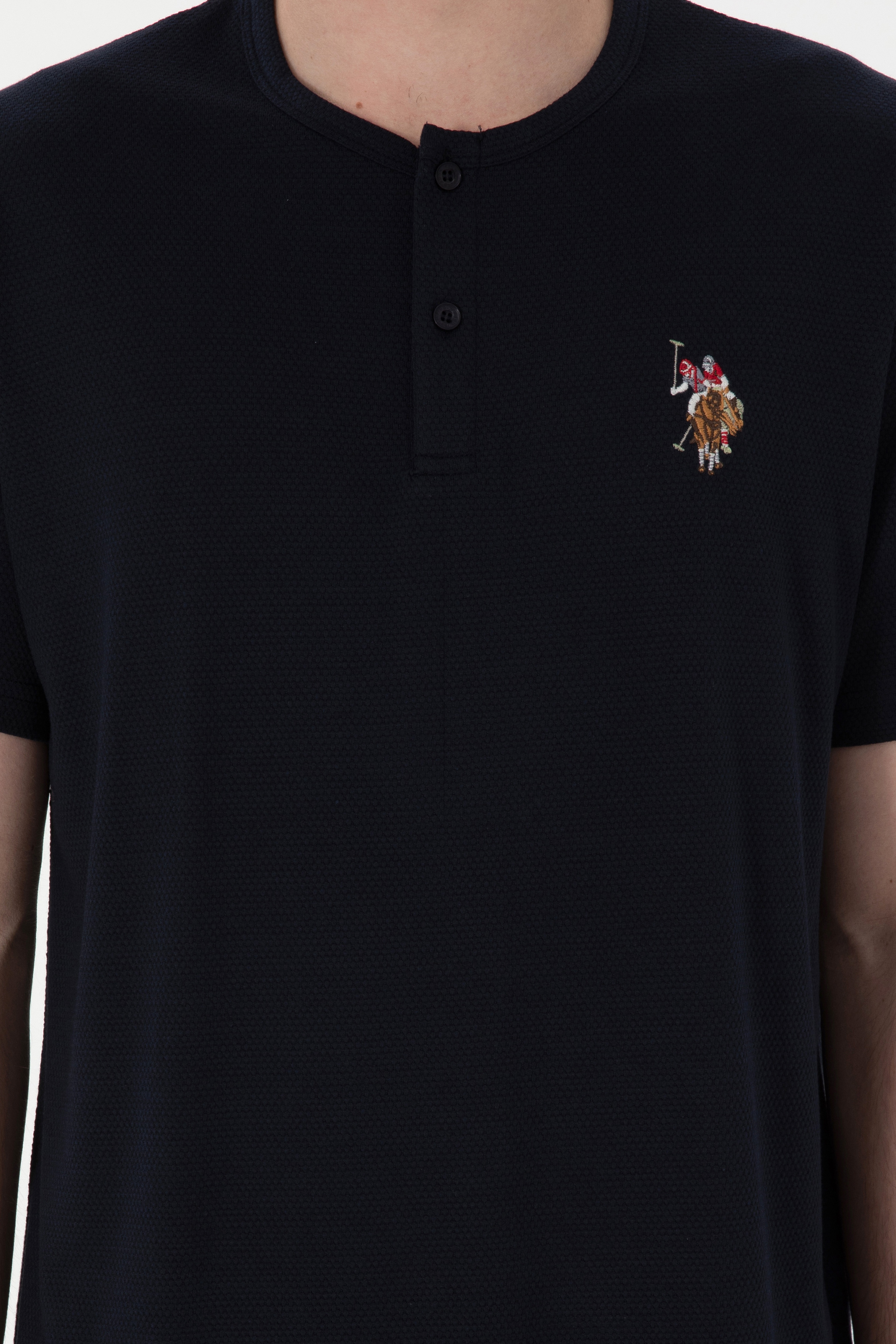 Erkek Bisiklet Patlı Yaka Lacivert Pijama Takımı - Image 6