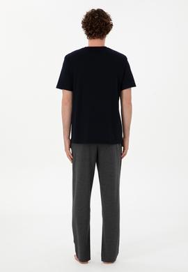 Erkek Bisiklet Patlı Yaka Lacivert Pijama Takımı - 50309769005