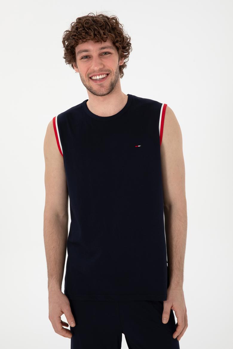 Erkek Bisiklet Yaka Lacivert Pijama Takımı - 50309234016