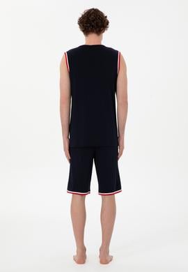 Erkek Bisiklet Yaka Lacivert Pijama Takımı - 50309234016