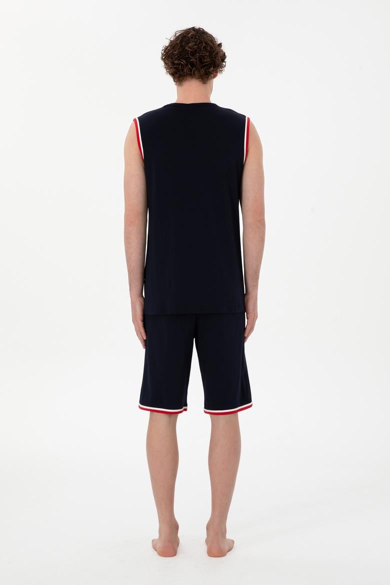 Erkek Bisiklet Yaka Lacivert Pijama Takımı - 50309234016