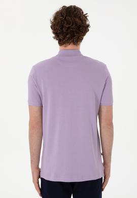 Erkek Regular Fit Polo Yaka Lila Basic Tişört - 50298031137
