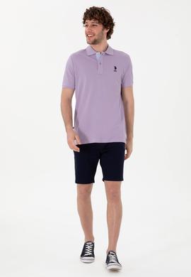 Erkek Regular Fit Polo Yaka Lila Basic Tişört - 50298031137