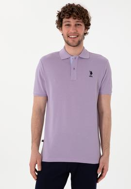 Erkek Regular Fit Polo Yaka Lila Basic Tişört - 50298031137