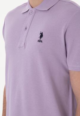 Erkek Regular Fit Polo Yaka Lila Basic Tişört - 50298031137