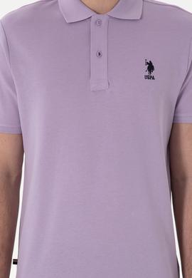 Erkek Regular Fit Polo Yaka Lila Basic Tişört - 50298031137
