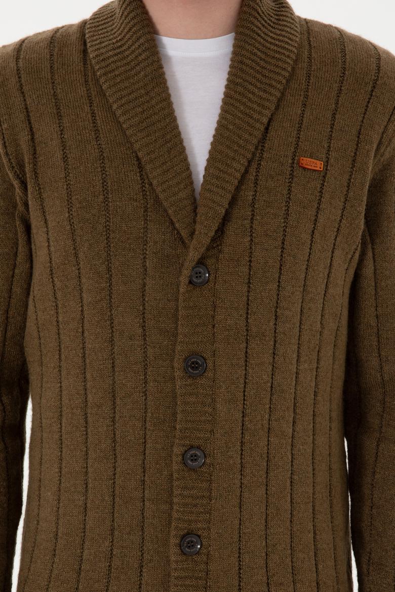 Erkek Haki Triko Hırka - 50297061033