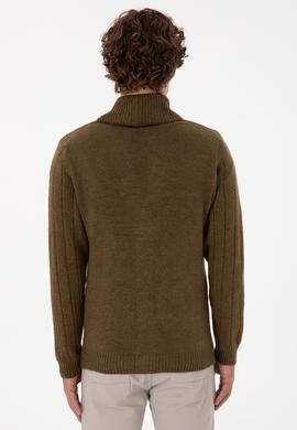 Erkek Haki Triko Hırka - 50297061033