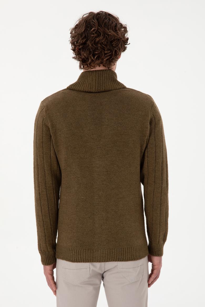 Erkek Haki Triko Hırka - 50297061033