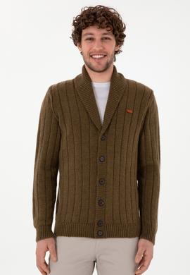 Erkek Haki Triko Hırka - 50297061033