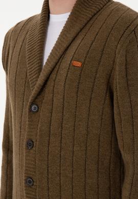 Erkek Haki Triko Hırka - 50297061033