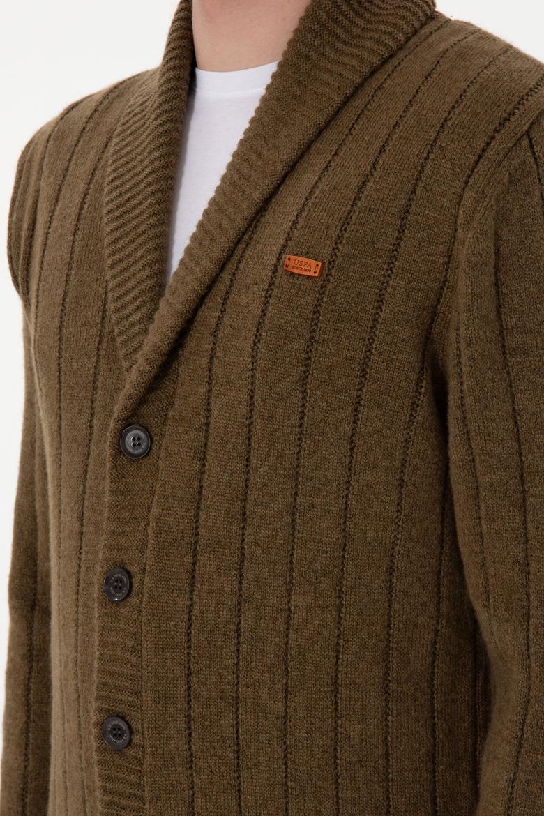 Erkek Haki Triko Hırka - 50297061033