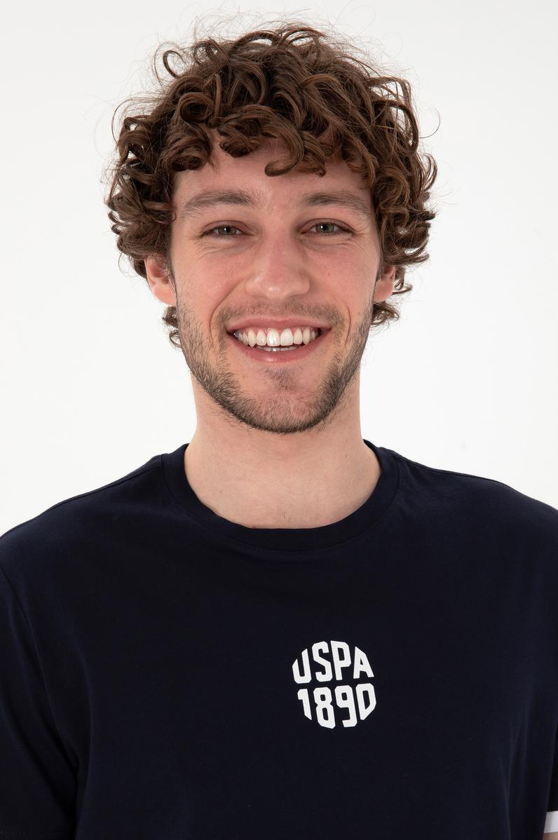 Erkek Regular Fit Bisiklet Yaka Lacivert Tişört