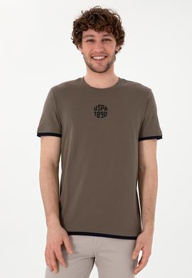 Erkek Regular Fit Bisiklet Yaka Vizon Tişört - 50306900053