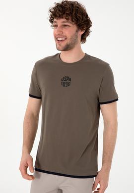 Erkek Regular Fit Bisiklet Yaka Vizon Tişört - 50306900053