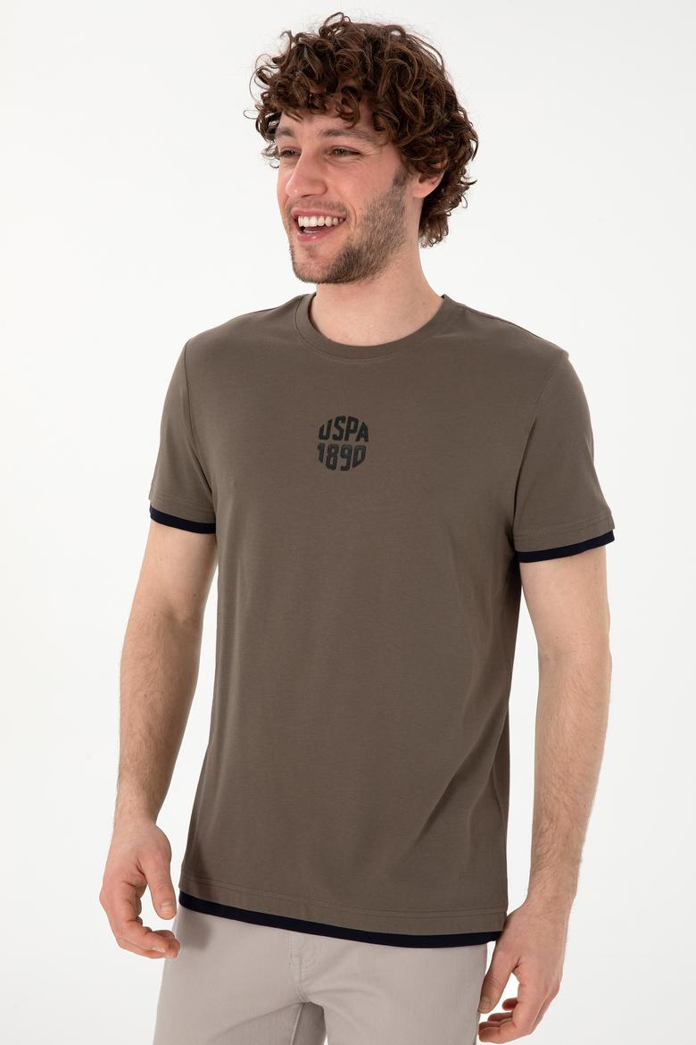 Erkek Regular Fit Bisiklet Yaka Vizon Tişört - 50306900053