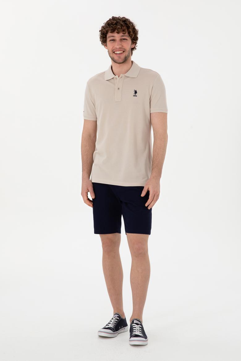 Erkek Slim Fit Polo Yaka Taş Basic Tişört - 50298041157