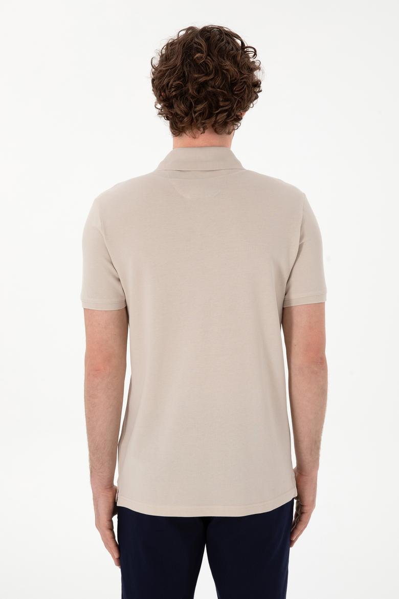 Erkek Slim Fit Polo Yaka Taş Basic Tişört - 50298041157