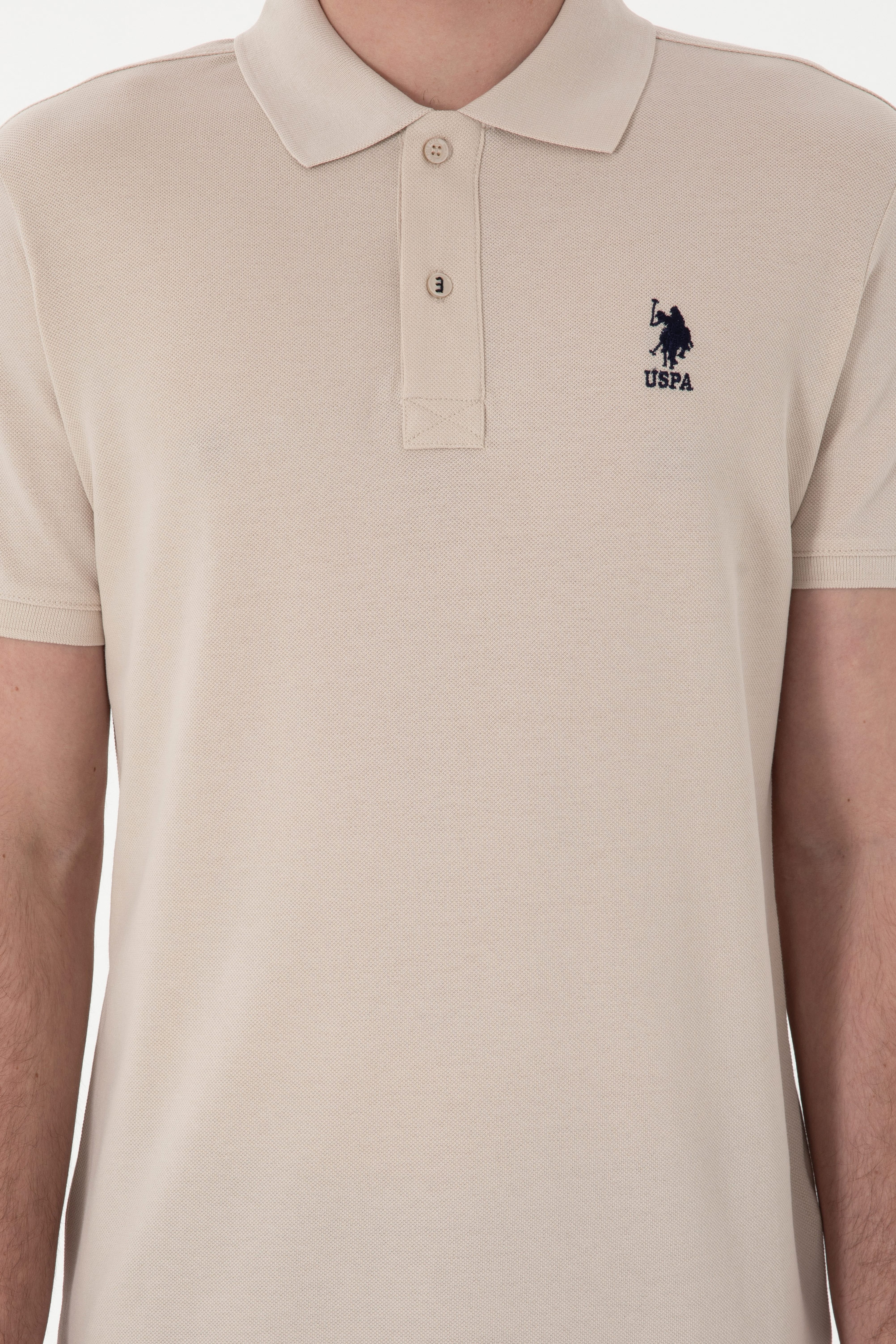Erkek Slim Fit Polo Yaka Taş Basic Tişört