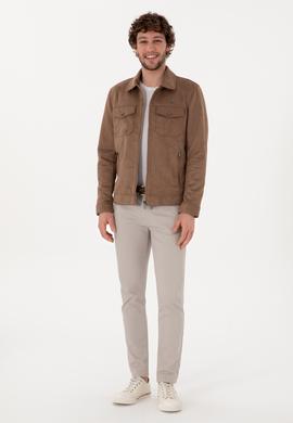 Erkek Vizon Deri Ceket - 50307421015