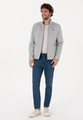 Erkek Gri Deri Ceket - 50307414025