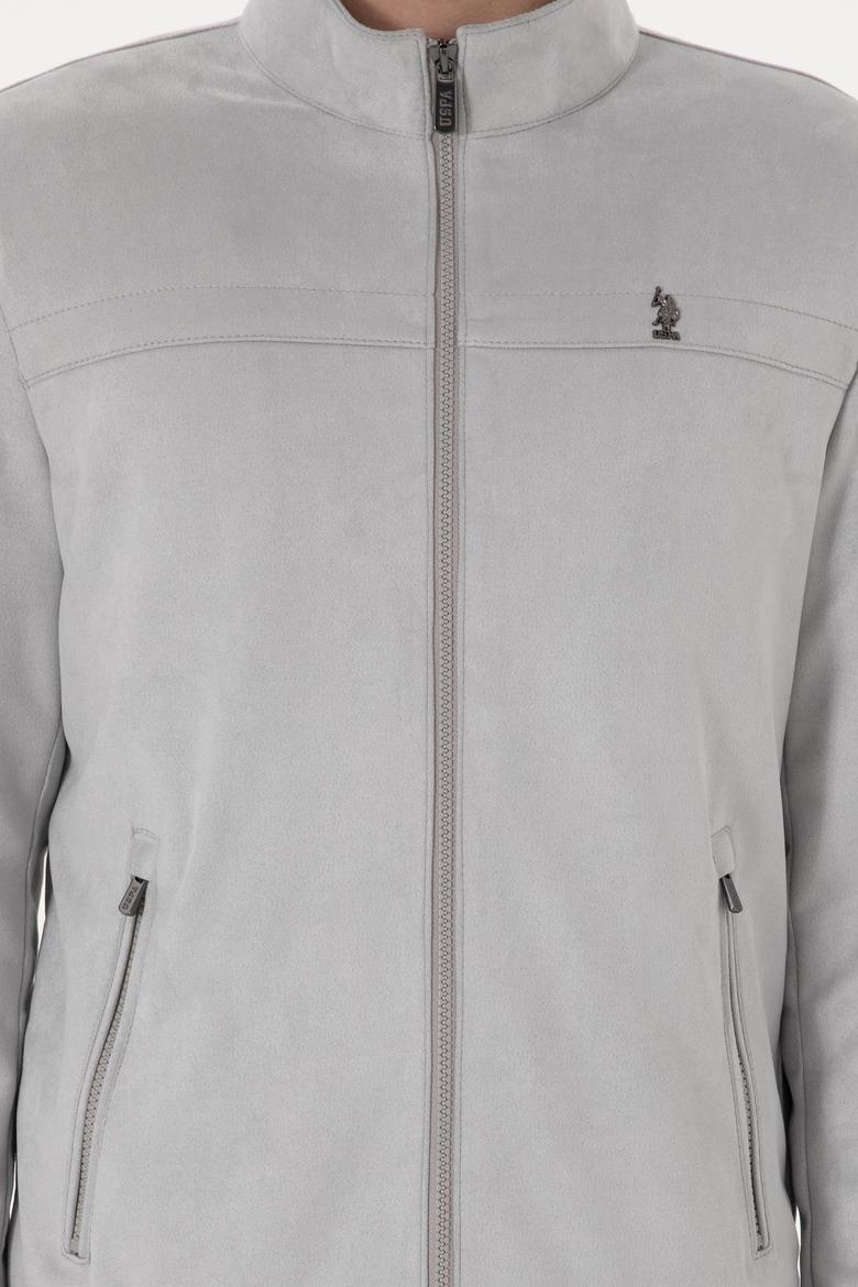 Erkek Gri Deri Ceket - 50307414025