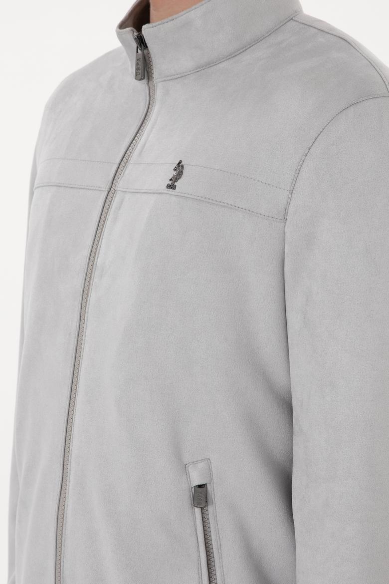 Erkek Gri Deri Ceket - 50307414025