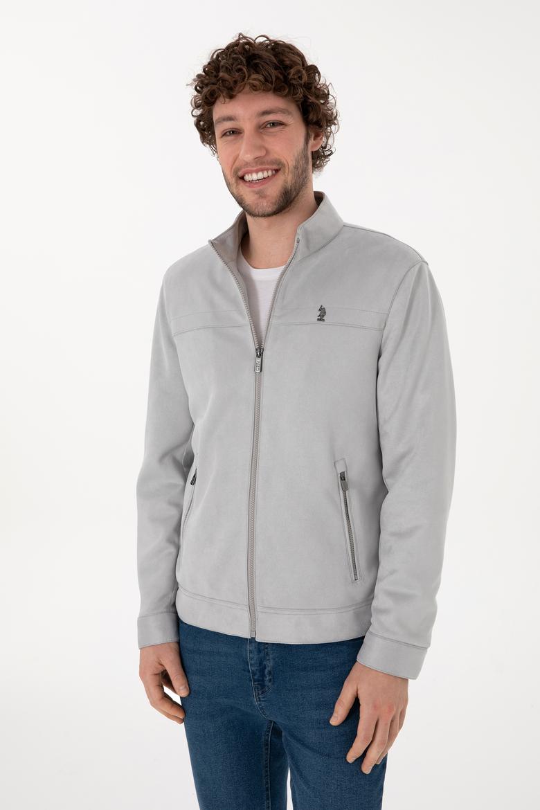 Erkek Gri Deri Ceket - 50307414025