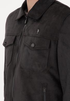 Erkek Antrasit Deri Ceket - 50307421009