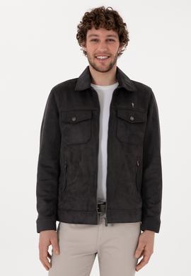 Erkek Antrasit Deri Ceket - 50307421009