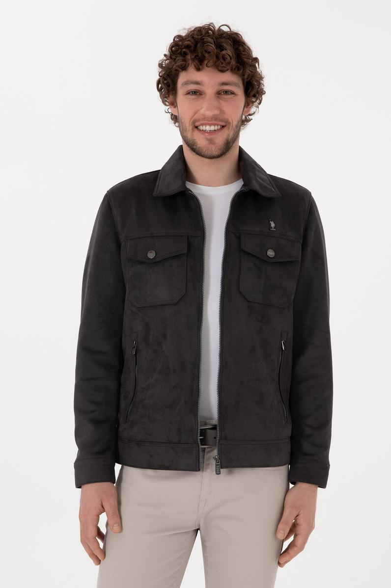 Erkek Antrasit Deri Ceket