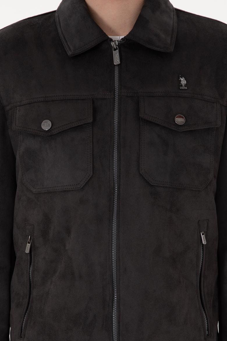 Erkek Antrasit Deri Ceket - 50307421009