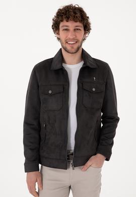 Erkek Antrasit Deri Ceket - 50307421009