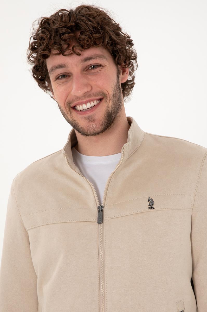 Erkek Bej Deri Ceket