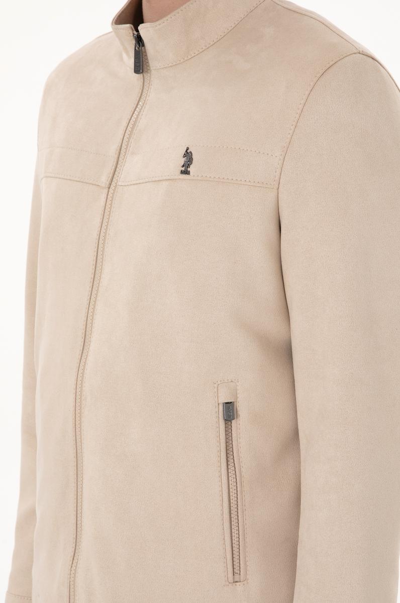 Erkek Bej Deri Ceket