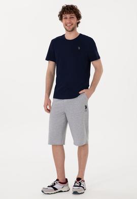 Erkek Gri Melanj Örme Şort - 50298039029