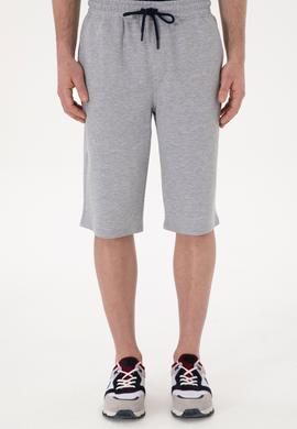Erkek Gri Melanj Örme Şort - 50298039029