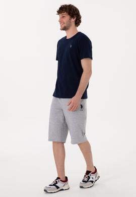 Erkek Gri Melanj Örme Şort - 50298039029