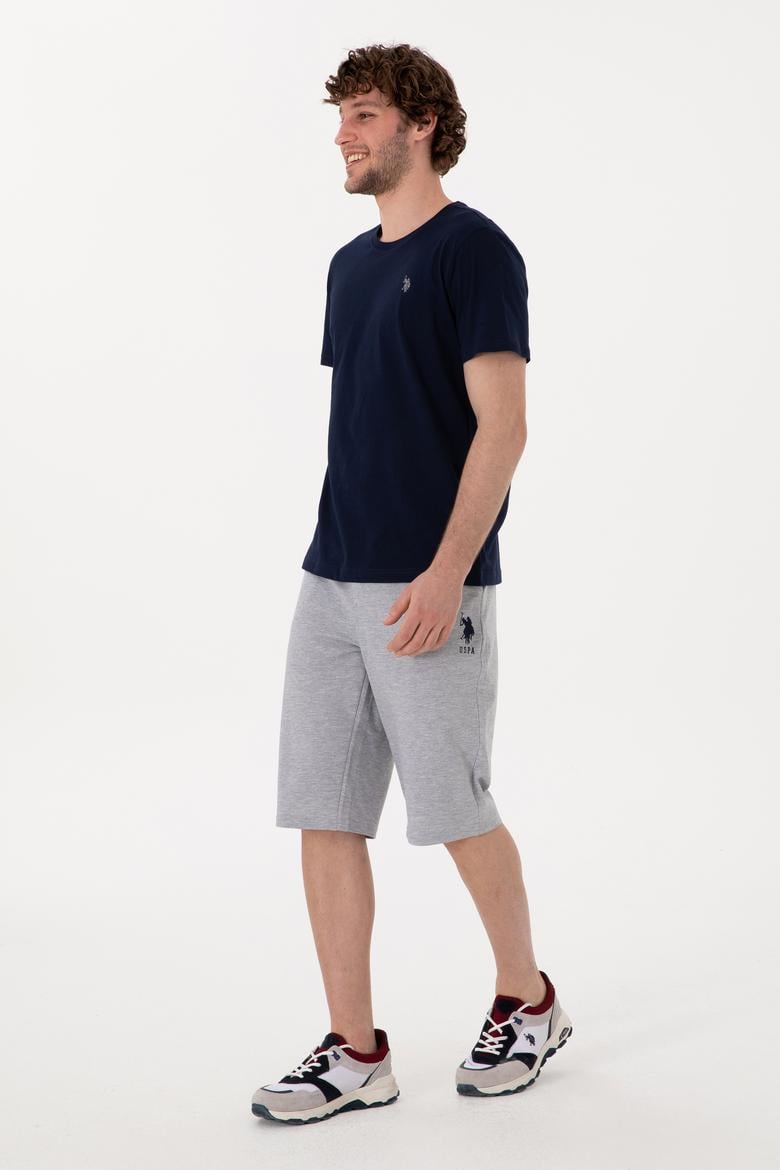 Erkek Gri Melanj Örme Şort - 50298039029