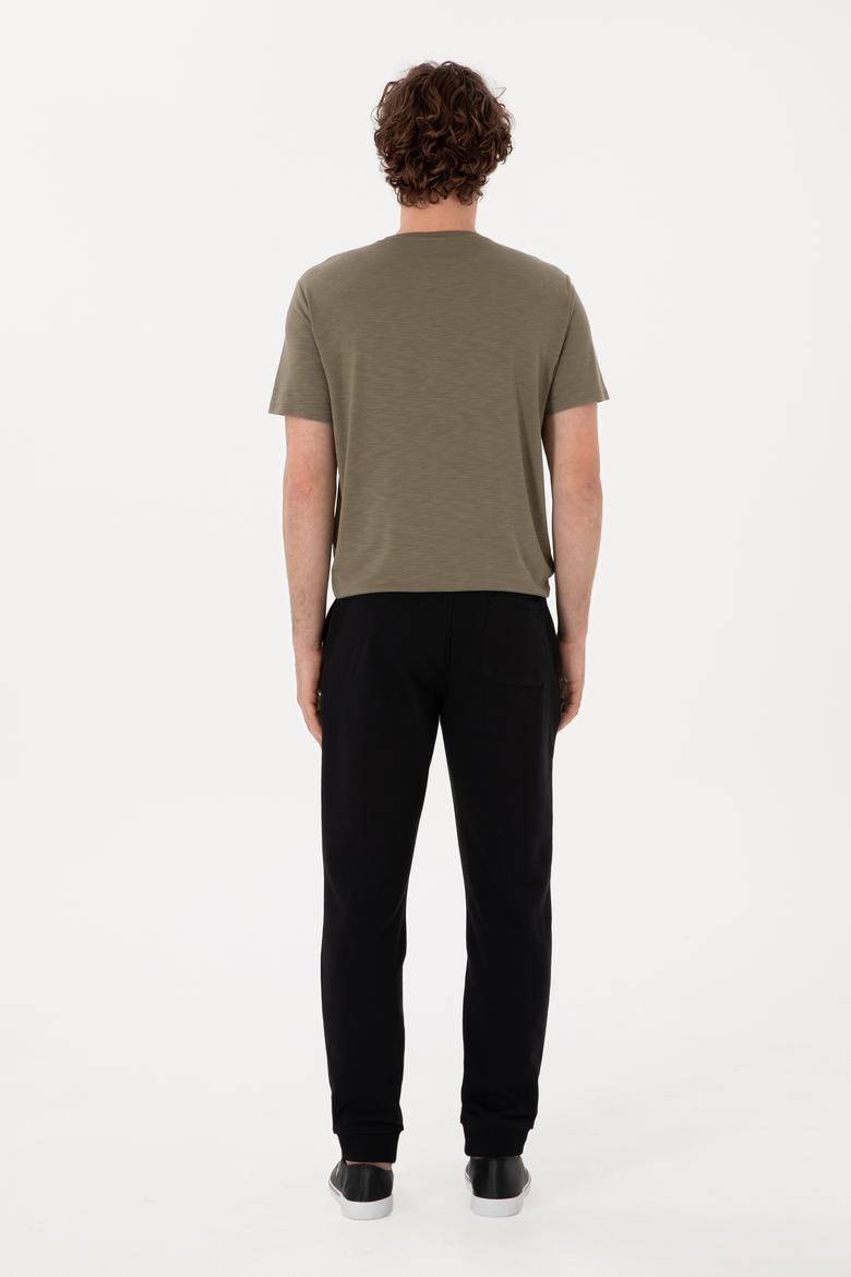 Erkek Slim Fit Lastikli Paça Siyah Eşofman Altı - 50298047009
